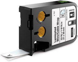 Dymo XTL tape kabelwikkel 1868705 21x39mm zwart op wit vinyl