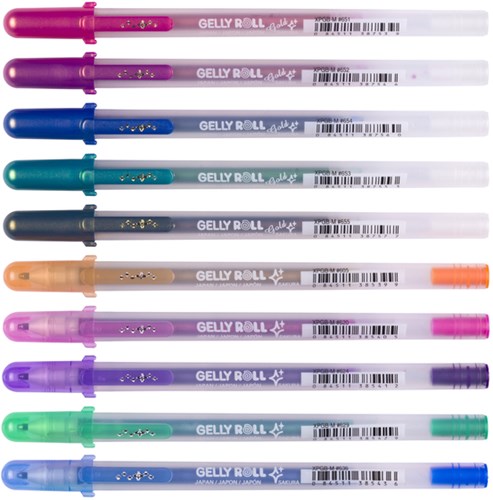 Gelschrijver Sakura Gelly Roll Gold Silver Shadow set à 10 kleuren