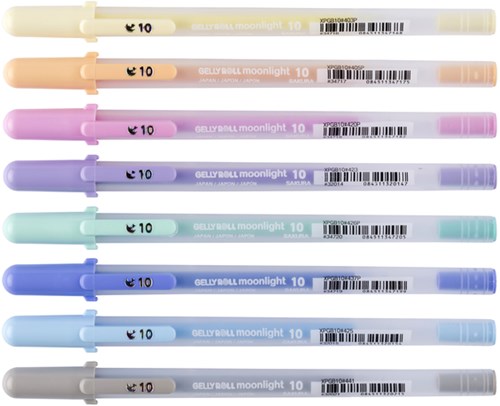 Gelschrijver Sakura Gelly Roll Moonlight 10 Pastel set à 8 kleuren