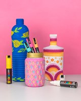 Posca verfstiften PC-3M etui van 4 stuks in geassorteerde kleuren zwart-1