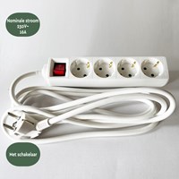 Stekkerdoos BRASQ 4 voudig 3 meter wit-2