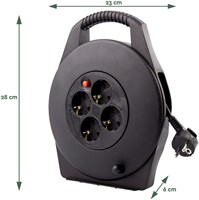 Kabelhaspel BRASQ 4 voudig 15 meter zwart-2