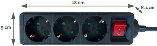 Stekkerdoos BRASQ 3 voudig 1.4 meter zwart-2