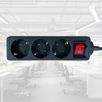 Stekkerdoos BRASQ 3 voudig 1.4 meter zwart-5