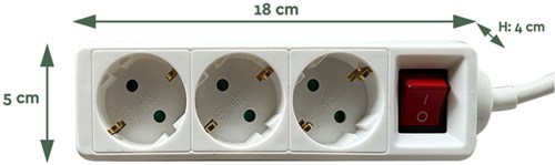 Stekkerdoos BRASQ 3 voudig 1.4 meter wit-2