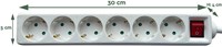 Stekkerdoos BRASQ 6 voudig 3 meter wit-2