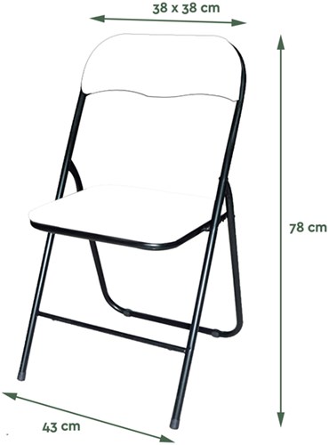 Klapstoel BRASQ FC100 Wit-zwart-2