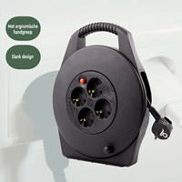 Kabelhaspel BRASQ 4 voudig 10 meter zwart-3