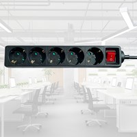 Stekkerdoos BRASQ 5 voudig 3 meter zwart-5