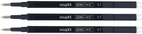 Gelschrijvervulling Online Magixx 0.7mm zwart blister à 3 stuks-2