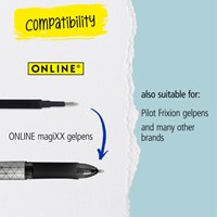 Gelschrijvervulling Online Magixx 0.7mm zwart blister à 3 stuks-3