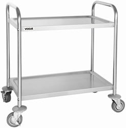 Serveerwagen Vogue met 2 plateaus 82.5x71 cm RVS