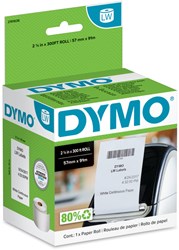 Dymo tape doorlopend LabelWriter wit 57 mm x 91 m