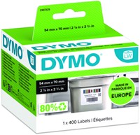 Dymo etiketten LabelWriter 70 x 54 mm voor voedingsindustrie wit 400 etiketten