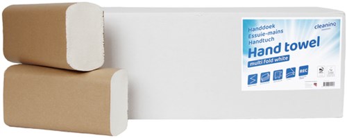 Handdoek Cleaninq Z-vouw 2-laags 205x240mm 25x150st rc wit