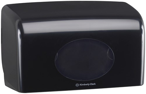 Toiletpapierdispenser Aquarius duo voor kleine rollen zwart 7191-2