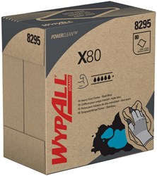 Poetsdoek WypAll X80 Powerclean 42 6x21 2cm 80vel pop-up blauw 8295