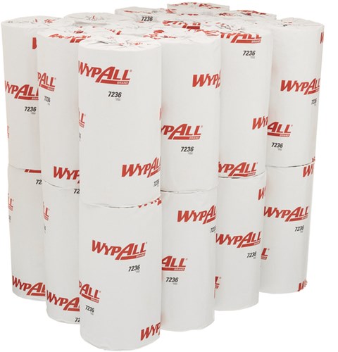 Poetsrol WypAll L10 1-laags 24cmx76m 165vel wit 7236-2