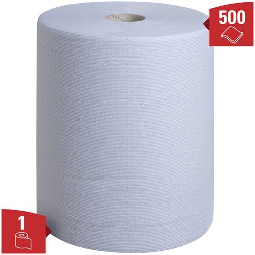 Poetsrol WypAll L20 2-laags 32 5cmx190m 500vel blauw 7301-2