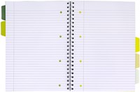 Collegeblok met tabbladen A4 5-tabs 4-gaats lijn 200 pagina's 80gr Pukka Pad Recycled-2