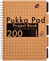 Collegeblok met tabladen Pukka Pad Kraft A4 lijn 5-tabs 200 pagina's 80gr