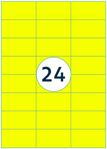 Etiket Rillprint 70x37mm fluorgeel 2400 etiketten-3