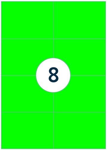 Etiket Rillprint 105x74mm fluorgroen 800 etiketten-3