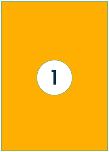 Etiket Rillprint 210x297mm fluororanje 100 etiketten