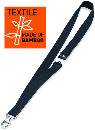 Durable textielkoord 20 ECO met karabijnhaak zwart pak van 10 stuks-2