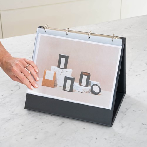 Tafelflipover A4 liggend zwart 10 tassen Rillstab-2