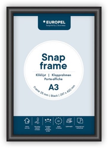 Kliklijst Europel A3 25mm zwart
