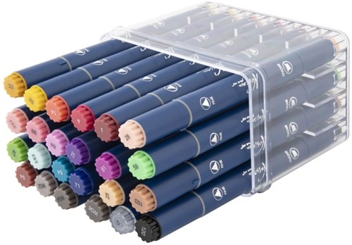 Alcohol markers Nassau Arts duopunt set à 24 kleuren-3