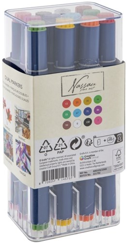 Alcohol markers Nassau Arts duopunt set à 12 kleuren-2