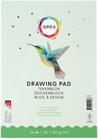Tekenblok A5 24 vel 160gr gelijmd Qrea