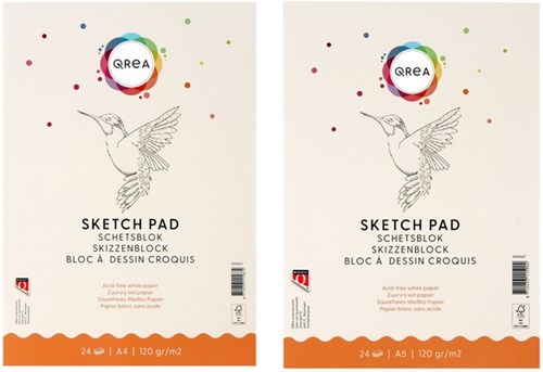 Schetsblok A4 24 vel 120gr gelijmd  Qrea-2