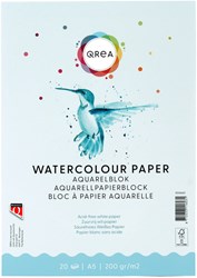Aquarelblok A5 20vel 200gr gelijmd Qrea