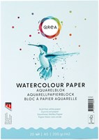 Aquarelblok A5 20vel 200gr gelijmd Qrea