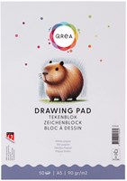 Tekenblok A5 50 vel 90gr gelijmd  Qrea