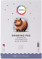Tekenblok A4 50 vel 90gr gelijmd  Qrea