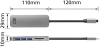 Hub ACT USB-C 3.0, 3x USB-A cardreader PD p-through-2
