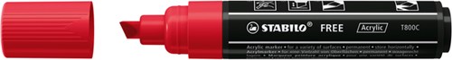 Acrylmarker STABILO  Free Acrylic T800C karmijnrood