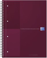 Spiraalblok Oxford International Notebook A4+ lijn rood