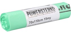Afvalzak Powersterko bioplastic T15 70x110cm 120L groen rol à 10 stuks