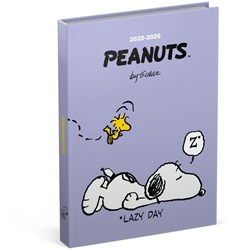 Schoolagenda 25-26 Lannoo Snoopy 1dag/1pagina met inserts lila