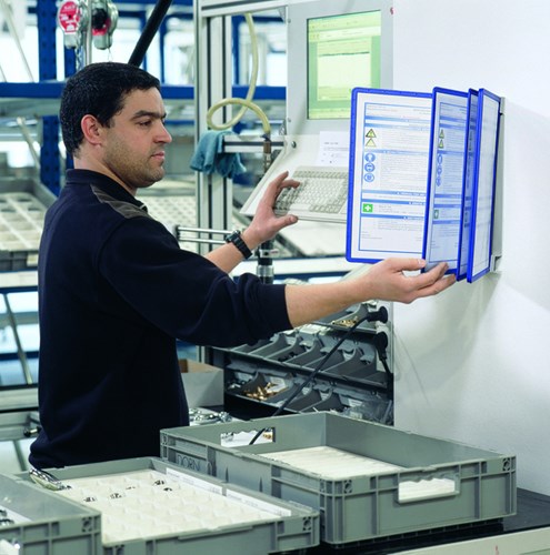 Wandelement Durable Vario Wall met 5-tassen blauw-3