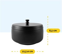 Asbak BRASQ tafelmodel 1 liter met deksel AT700 zwart-2