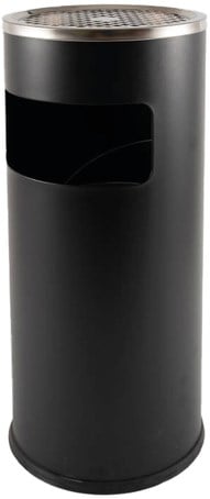 Afvalbak met asbak BRASQ 11 liter AT500 zwart