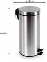 Afvalbak BRASQ pedaalemmer 30 liter RVS-2