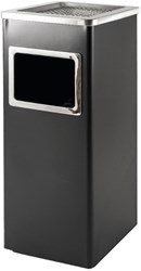 Afvalbak met asbak BRASQ 16 liter AT600 zwart