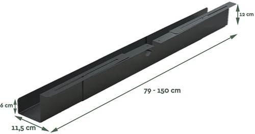 Kabelgoot BRASQ verstelbaar 75-150cm CT100 zwart-3